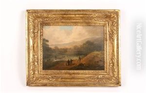 Landscape With Figures By Water by William Joseph Shayer