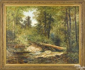 Wooded Landscape With Stream by Christopher H. Shearer