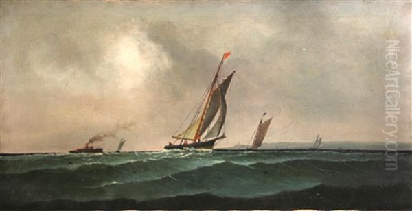 Sailboats Outside San Francisco Bay - view 1