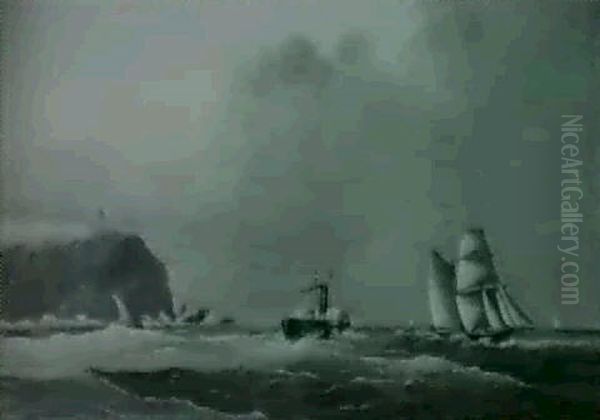 Sailboats And Steamship - view 1