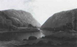 Farm On A Lake by Charles Dyer Shed