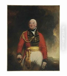 Portrait Of Lieutenant General Daniel Burr (1749-1828), Standing Three-quarter Length, In A Red Uniform by Sir Martin Archer Shee