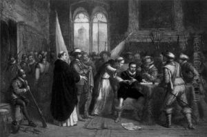 John Of Austria Signing His Abdication At Utracht, Holland 1523 John Of Austria Signing His Abdication At Utracht, Holland 1523
