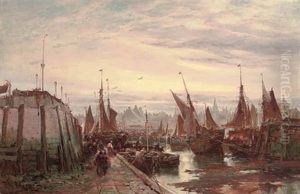 Liverpool Docks (collab. W/samuel Bough) by George Sheffield