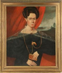 Portrait Of Woman With Gold Necklace by Isaac Sheffield