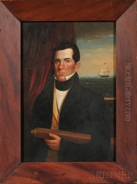 Portrait Of A Sea Captain With An American Vessel - view 1