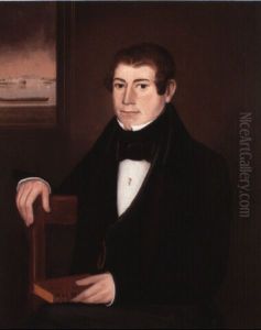 Portrait Of A Young Gentleman Seated, New York Harbor Beyond