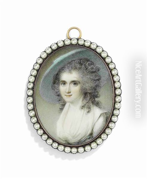 Mary, Marchioness Of Thomond, Nee Palmer (1750-1820), In White Dress And Large Blue Hat - view 1