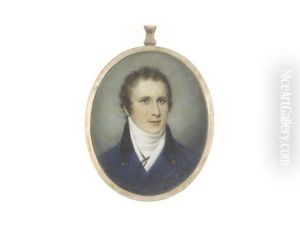 George Evans-freke, Mp (1772-1829), Wearing Blue Coat With Brass Buttons And Black Collar, White Waistcoat, Chemise And Stock, Black Ribbon Necktie