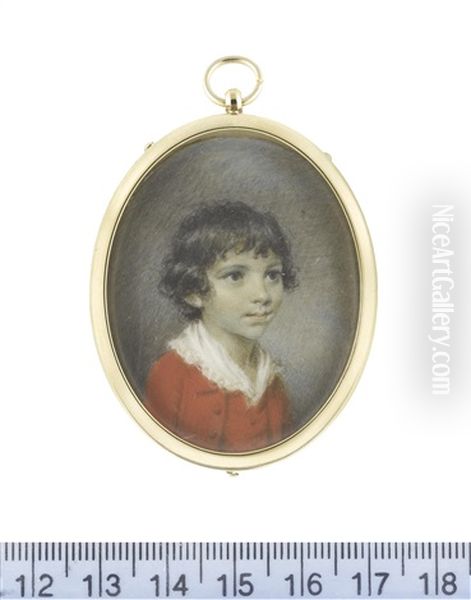 Portraits Of Young Boys: One, Wearing Blue Coat With Red Trim...; The Other, Wearing Scarlet Coat And Matching Waistcoat (pair) - view 1