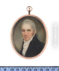 A Gentleman, Wearing Black Coat, White Chemise And White Stock by Samuel Shelley