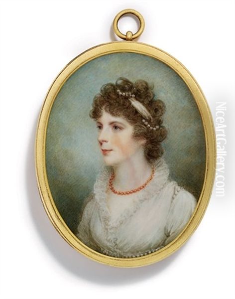 A Young Lady In Frilled White Dress With Van Dyck Collar - view 1