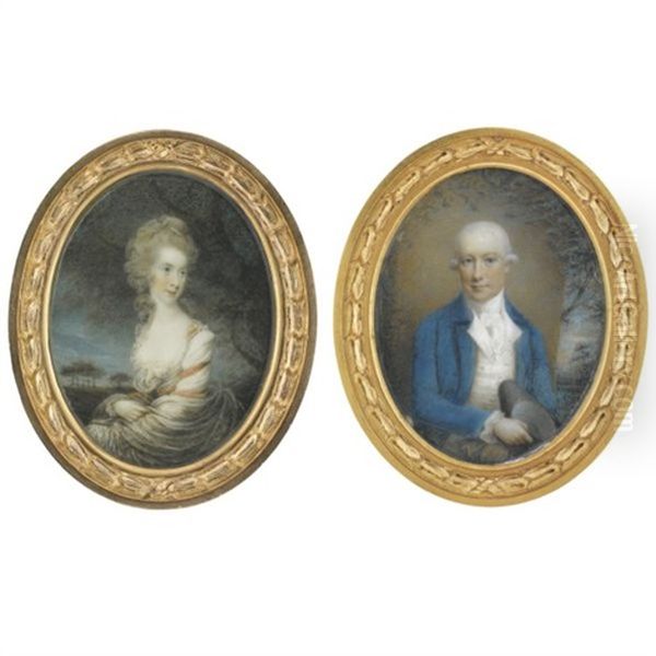 Portraits Of Thomas Ludbey And His Wife, Jane Ludbey, Nee Evans (pair) - view 1
