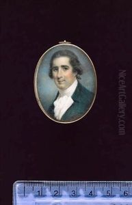 A Gentleman, Wearing Green Coat, White Waistcoat, Frilled Chemise And Stock by Samuel Shelley