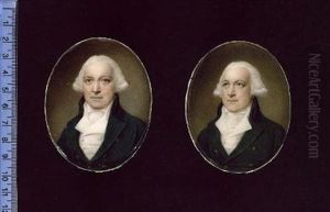 Portrait Of A Gentleman Wearing Green Coat With Brass Buttons, White Waistcoat, Shirt And Stock, His Hair Powdered (2 Portraits Of The Same Gentleman) Portrait Of A Gentleman Wearing Green Coat With Brass Buttons, White Waistcoat, Shirt And Stock, His Hair Powdered (2 Portraits Of The Same Gentleman)