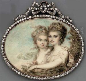 The Aston Sisters: Lady Legard And Mrs. Hedges As Flora And Ceres, Their Arms Around One Another