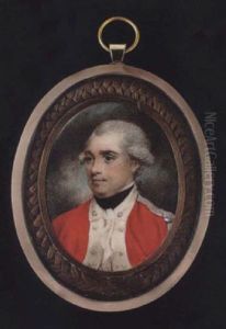 An Infantry Officer With Powdered Hair En Queue, Wearing Scarlet Uniform, Black Stock And White Cravat