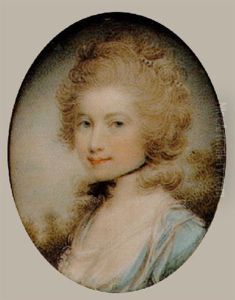 A Lady With Powdered Hair Wearing A Blue Dress And A White Chemise A Lady With Powdered Hair Wearing A Blue Dress And A White Chemise