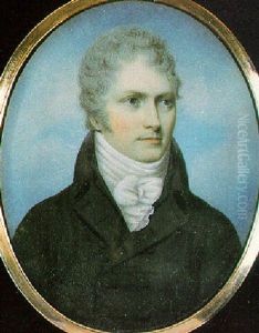 A Fine Portrait Of A Gentleman, Wearing A Black Coat And Waistcoat, And Tied White Stock