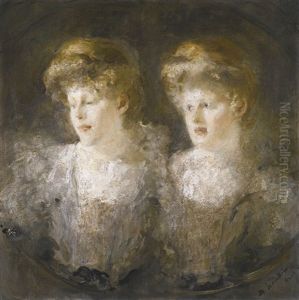 Portrait Of Two Ladies by Mikhail Fedorovich Shemyakin