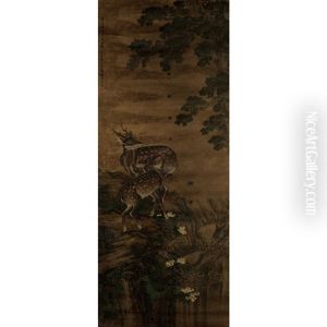 A Chinese Painting Of Deers