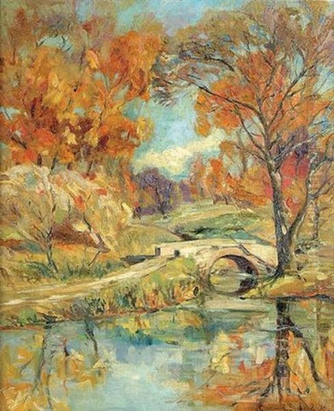 Autumn Landscape With Bridge - view 1