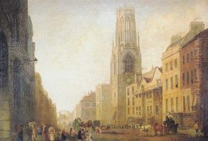 Numerous Figures With Horsedrawn Carriages In Fleet Street, 1840