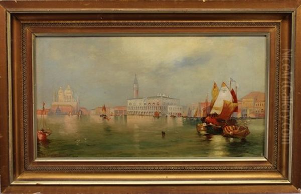 Grand Canal Venice Italy Scene With Boats - view 1