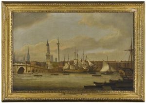 Shipping On The Thames Below Old London Bridge Shipping On The Thames Below Old London Bridge
