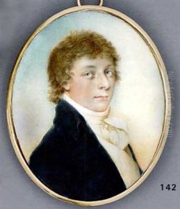 A Young Gentleman, In Blue Coat, White Waistcoat And Knotted Cravat