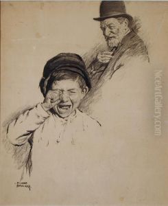 Old Man And Young Boy by M. Leone Bracker