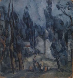 Two Women In The Park by Aleksandr Vasilievich Shevchenko