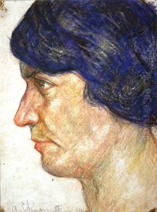 Cabeza Femenina De Perfil by Augusto Shiavoni