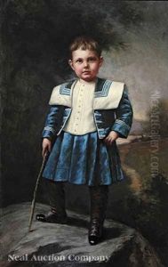Portrait Of A Young Boy In Blue by Emma Barber Shields