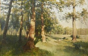 A Sunlit Meadow by Andrei Nikolaevich Shilder