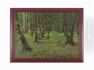 Forest Landscape With Walkers by Andrei Nikolaevich Shilder