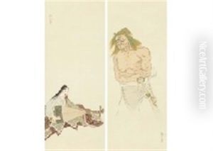 Secret Music (a Pair Of Scrolls) by Shimomura Kanzan (Seizaburo)