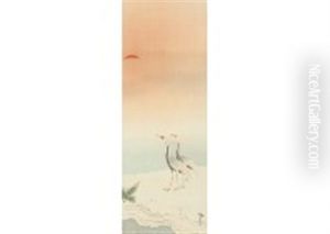 Two Cranes In Sunrise by Shimomura Kanzan (Seizaburo)