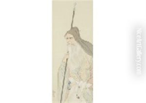 Old Wise Man And Holy Deer by Shimomura Kanzan (Seizaburo)