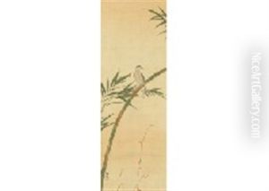 A Bird And Bamboo by Shimomura Kanzan (Seizaburo)