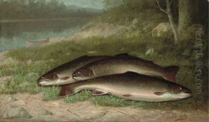 Trout On A River Bank by Walter M. Brackett