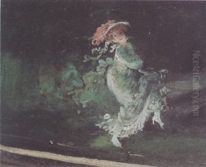 Girl In White Cakewalking by Everett Shinn