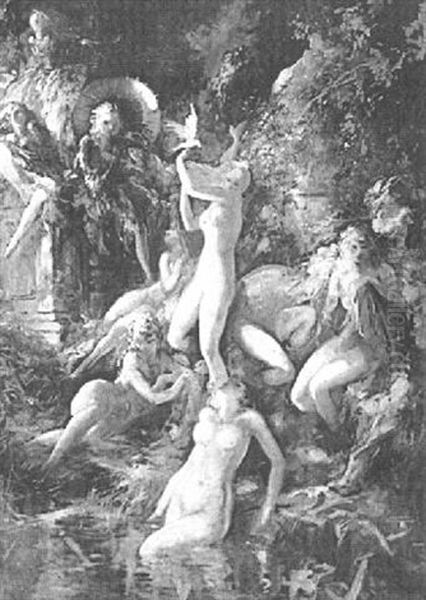 Wood Nymphs Bathing - view 1