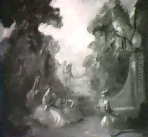 Ladies In A Garden by Everett Shinn