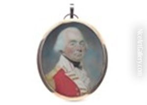Portrait Miniature Of An Officer by Charles Shirreff
