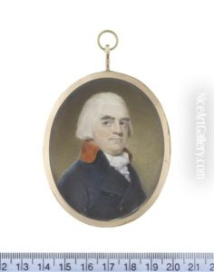 Philip Cade (1744-1799)), Wearing Blue Coat With Red Standing Collar, White Chemise, Stock And Knotted Cravat