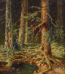 Pond In A Wood by Iwan Iwanowicz Shishkin