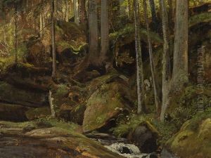 Forest Stream by Iwan Iwanowicz Shishkin