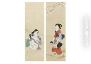 Sound Of Bug And Flowers (2 Works) by Ikeda Shoen