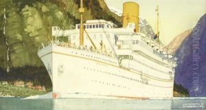 Royal Mail 'atlantis Cruises' Ocean Liner In A Fjord